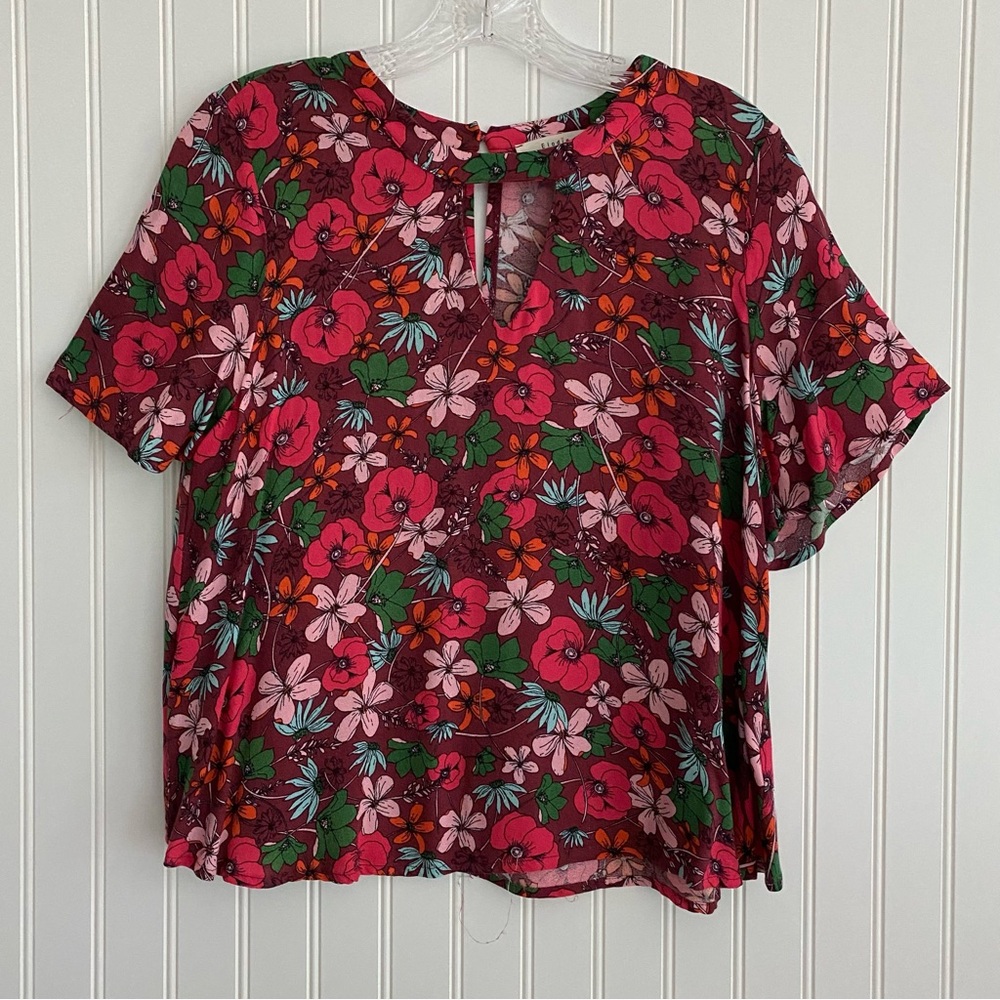 Anthropologie Elodie flower print top SIZE SMALL